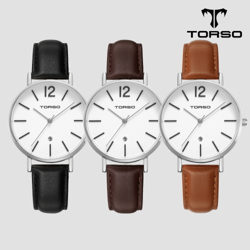 [토르소] 도로스 데이트 워치 여성 가죽 밴드 시계 T101F-SS-L(색상 택1)