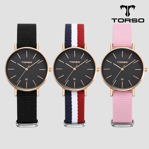 [토르소] 카리아 데이트 워치 여성 나토 밴드 시계 T102F-RB-N(색상 택1)